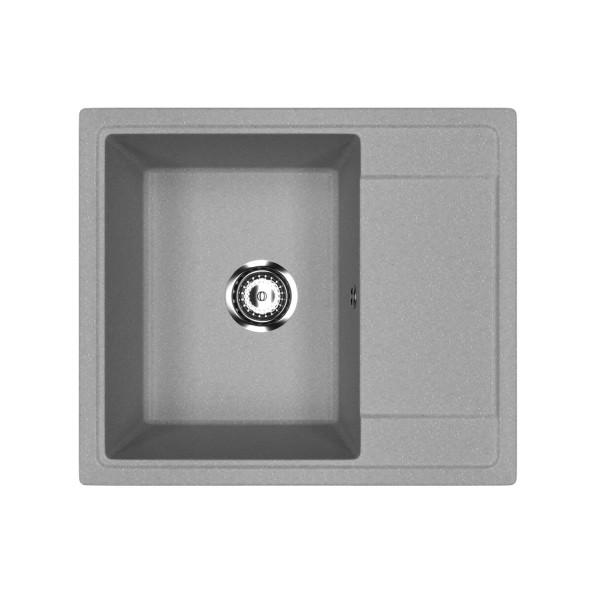 Мойкa MIXLINE МЛ-ГМУ05 (ML-GMU05) УЛЬТРА с крылом, серый камень, 575*495 мм (глуб. чаши 190) (556726)