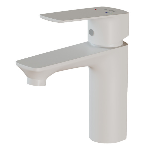 Смеситель для раковины 40k MIXLINE МЛ15-04 (ML15-04W) б/отв п/гайку (без подводки) БЕЛЫЙ (556656)