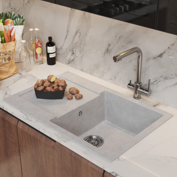 Мойка MIXLINE ML-GM31 с крылом ультра-белая (341) 770*500*190мм NEW (552194)
