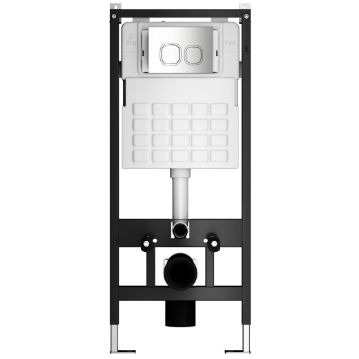 Система инсталляции WAVE В-500/001М+А3/W-500/001М+A3, квадратная кнопка A3 хром, механика, 500 мм (552520)