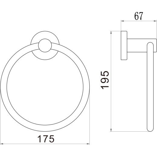 Держатель для полотенец кольцевой Savol (S-005660Q)