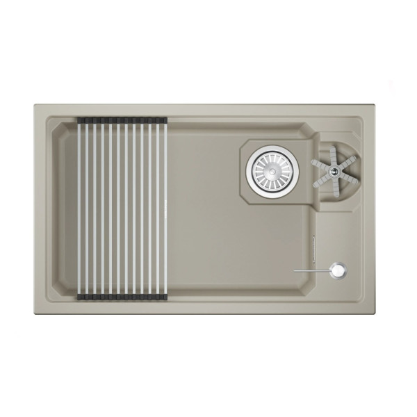 Кухонная мойка GRANULA KITCHEN SPACE RINZER кварц (7309RU, КРЕМАН)