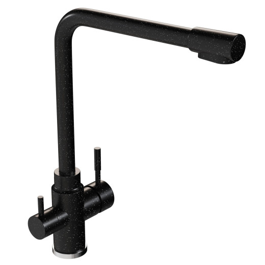 Смеситель для кухни MIXLINE ML-GS13 35к (308) черный с вых. для питьевого фильтра (550667)