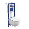 Комплект CERSANIT BRASKO SMART DPL EO slim инсталляция AQUA 40 SMART M кнопка TWINS пластик хром глянцевый LP (69318)