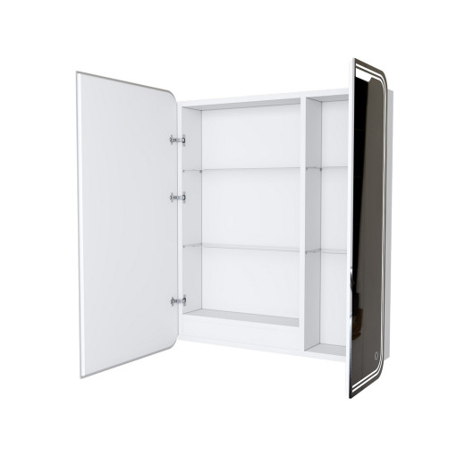 Зеркало шкаф MIXLINE 700*800 (ШВ) 2 створки, правый, сенсорный выкл, светодиодная подсветка ВИКТОРИЯ (547257)