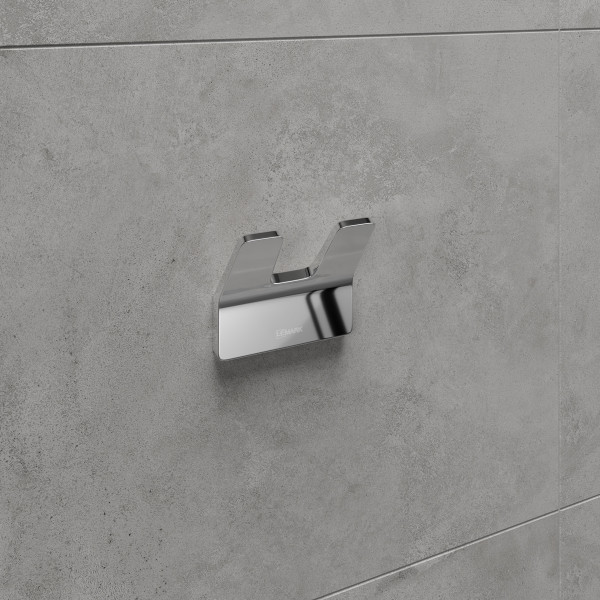 Крючок двойной Lemark SMOOTH LINE для полотенец и халатов, хром (9711004)