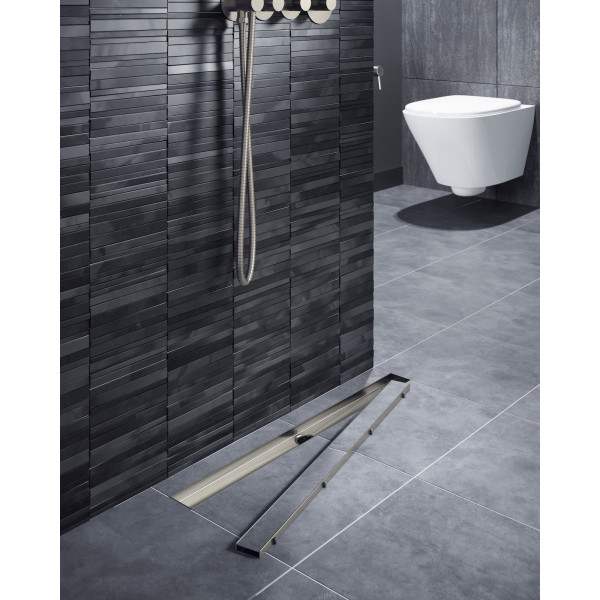 Душевой лоток TIMO Drain System 700 с двусторонней панелью "plate" под плитку, черное золото (DS230207/18)
