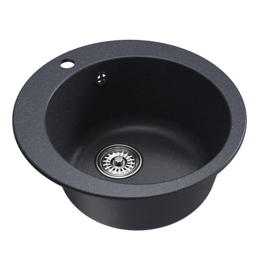 Мойкa MIXLINE ML-GM13 круглая  антрацит (343) 495мм (глуб. чаши 200) NEW (551897)