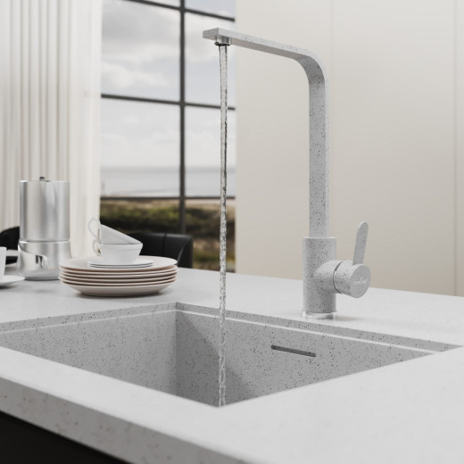 Смеситель для кухни MIXLINE ML-GS14 35к (328) бежевый высок. излив (550682)