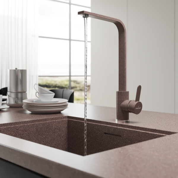 Смеситель для кухни MIXLINE ML-GS14 35к (307) терракотовый высок. излив (550678)