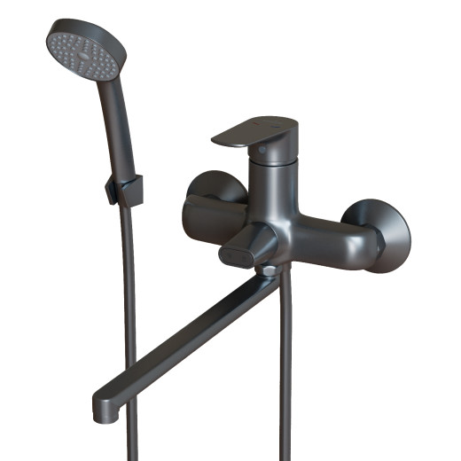 Смеситель для ванны и раковины 35k MIXLINE МЛ14-02 (ML14-02GR) ГРАФИТ (556607)
