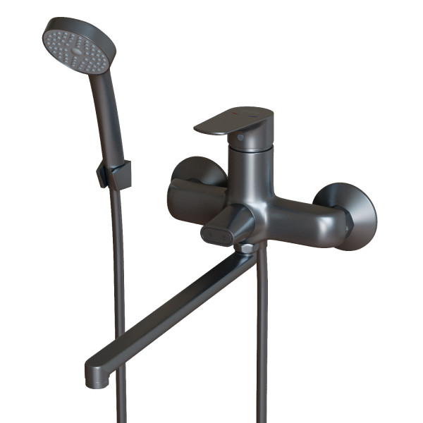 Смеситель для ванны и раковины 35k MIXLINE МЛ14-02 (ML14-02GR) ГРАФИТ (556607)
