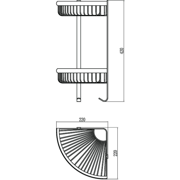 Полка решетка угловая тройная Savol (S-W5854-2)