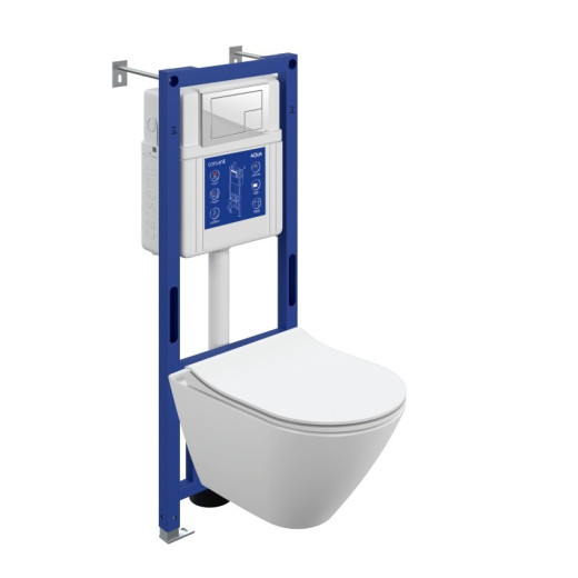 Комплект CERSANIT CITY SMART DPL EO slim инсталляция AQUA 40 SMART M кнопка CORNER пластик белый LP (69335)