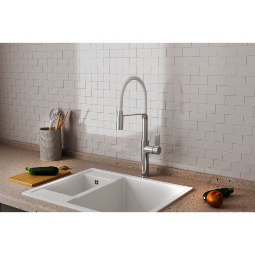 Смеситель для кухонной мойки с гибким изливом RUSH (MS9035-35White)