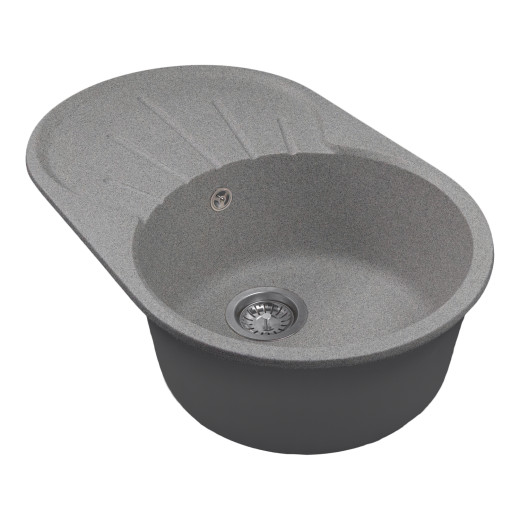 Мойка MIXLINE МЛ-ГМС105 (ML-GMS105) СТАНДАРТ овальная с крылом, темно-серый (309), 740*460*190мм (558125)