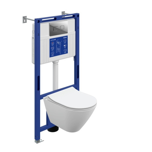Комплект CERSANIT CITY SMART DPL EO slim инсталляция AQUA 50 PRIME P кнопка ACCENTO SQUARE пластик хром глянцевый LP (69326)