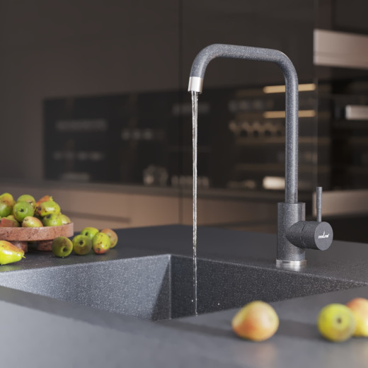 Смеситель для кухни MIXLINE ML-GS12 35к (309) темно-серый высок. излив (550655)