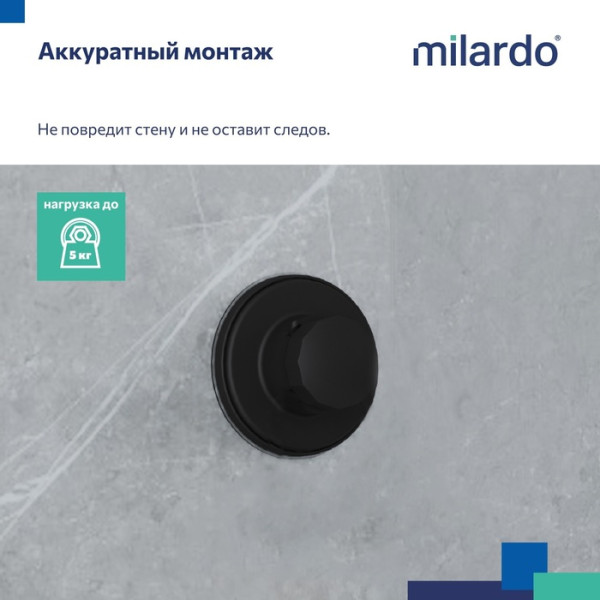 Держатель, ABS пластик, черный матовый, Easy, Milardo, EASBWP0M58