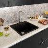 Мойка MIXLINE МЛ-ГМ08 (ML-GM08) КОМФОРТ ультра-черная (344), 500*500*200мм (558729)