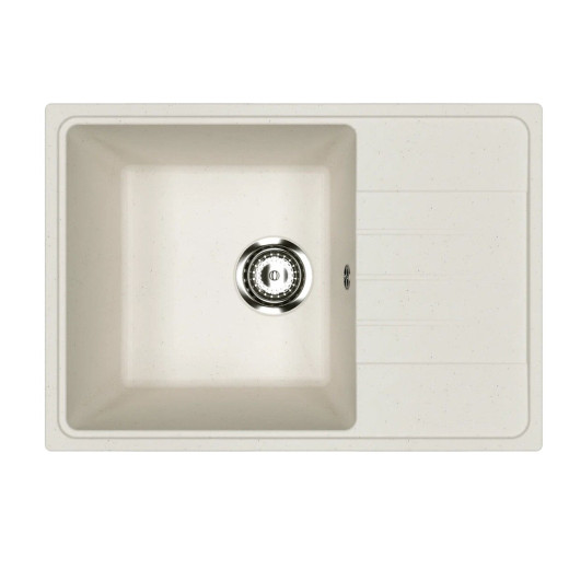 Мойкa MIXLINE МЛ-ГМУ06 (ML-GMU06) УЛЬТРА с крылом, белый камень, 600*420 мм (глуб. чаши 170) (556729)