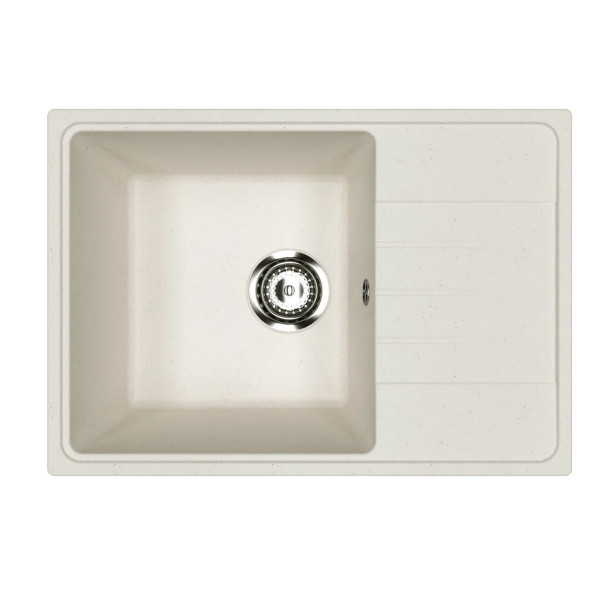 Мойкa MIXLINE МЛ-ГМУ06 (ML-GMU06) УЛЬТРА с крылом, белый камень, 600*420 мм (глуб. чаши 170) (556729)