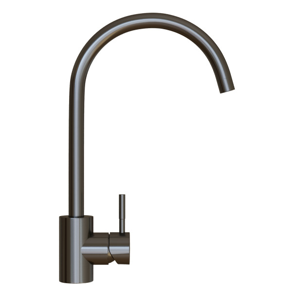 Смеситель для кухни 35k MIXLINE MLSS-0303BL трубчатый излив, ЧЕРНЫЙ ГРАФИТ (553817)