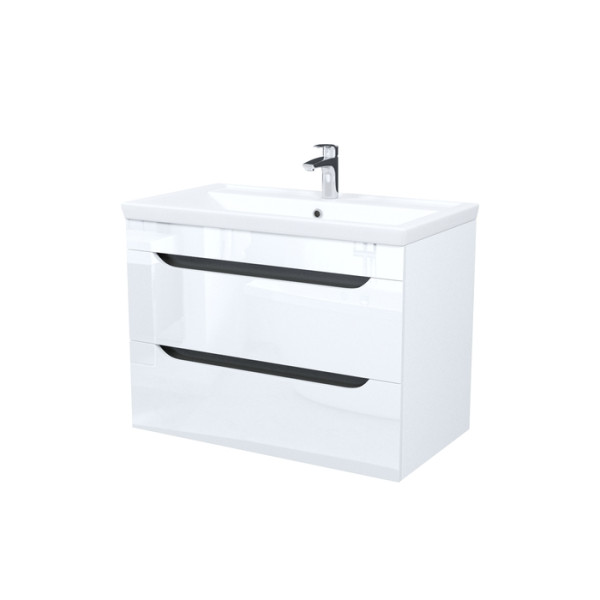 Тумба с умывальником, подвесная, 80 см, белый, Ray, IDDIS, (RAY80W0i95K)