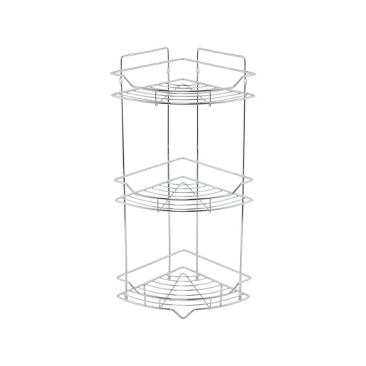 Полка трёхъярусная угловая Milardo Grid проволока стальная, хром (GRICC3CM44)