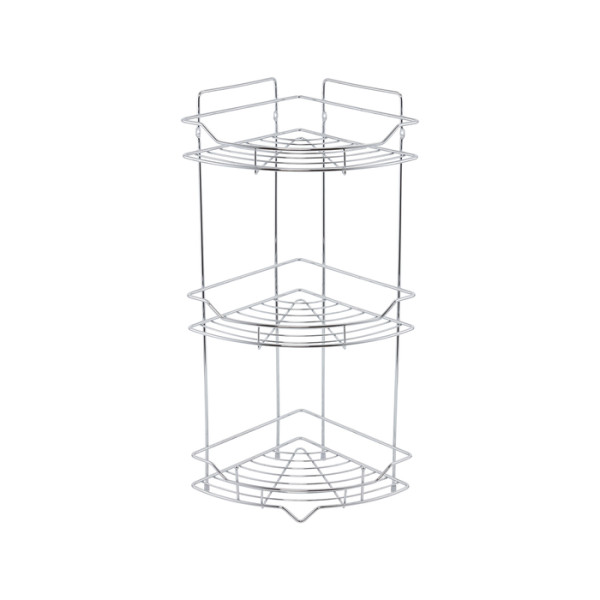 Полка трёхъярусная угловая Milardo Grid проволока стальная, хром (GRICC3CM44)