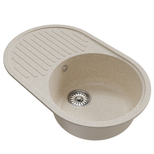 Мойка MIXLINE ML-GM16 овальная с крылом  бежевая (328) 730*460*180мм NEW (551929)