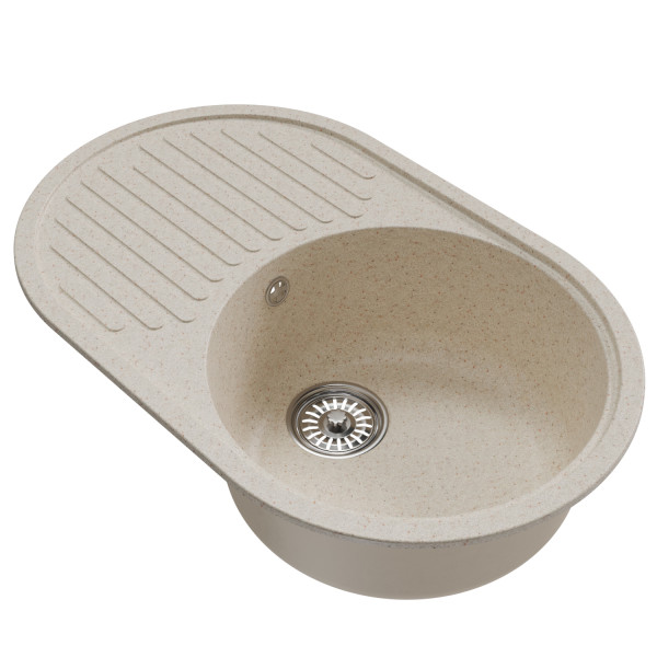 Мойка MIXLINE ML-GM16 овальная с крылом бежевая (328) 730*460*180мм NEW (551929)