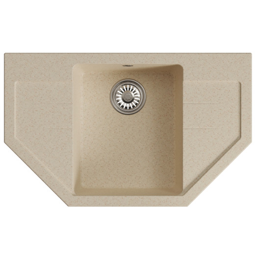 Мойка MIXLINE ML-GM24 угловая с крылом, бежевая (328), 790*490*200мм (552055)