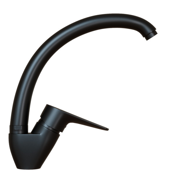 Смеситель для кухни 35k MIXLINE МЛ14-031(ML14-031BL)выс.излив б/отв бок.п/гайку ЧЕРНЫЙ(без подводки) (556612)