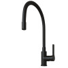 Смеситель для кухни 35k MIXLINE ML23-097 "Round Black" гибкий излив боковая ручка (553222)