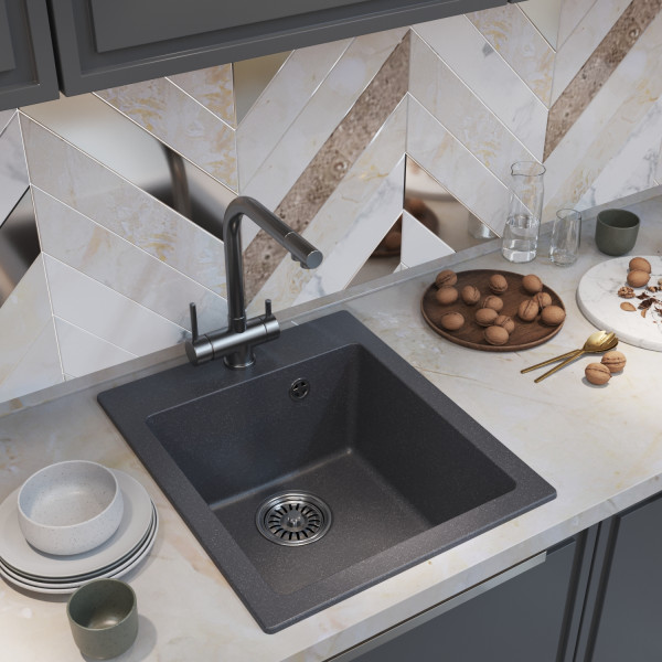 Мойка MIXLINE ML-GM14 антрацит (343) 420*500*190мм NEW (551909)