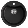 Мойкa MIXLINE ML-GM09 круглая ультра-черная (344) 510 мм (глуб. чаши 190) NEW (551805)