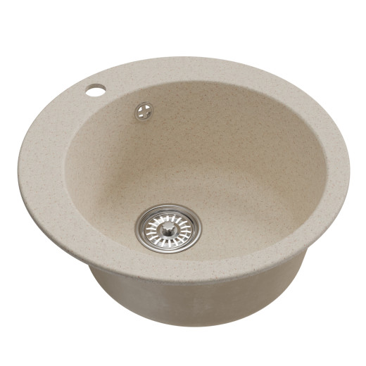 Мойкa MIXLINE ML-GM13 круглая  бежевая (328) 495мм (глуб. чаши 200) NEW (551893)