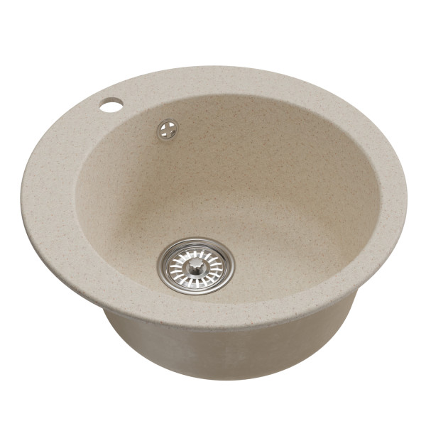 Мойкa MIXLINE ML-GM13 круглая бежевая (328) 495мм (глуб. чаши 200) NEW (551893)