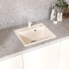 Мойкa MIXLINE МЛ-ГМУ03 (ML-GMU03) УЛЬТРА прямоугольная, белый камень, 490*420 мм (глуб. чаши 170) (556717)