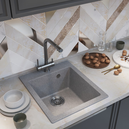 Мойка MIXLINE ML-GM14 графит (342)  420*500*190мм NEW (551908)