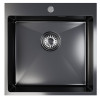Мойка настол.монтаж MIXLINE ПРО 50х50 (2,0) вып 3 1/2" 20см с сифоном (черный графит) (556575)