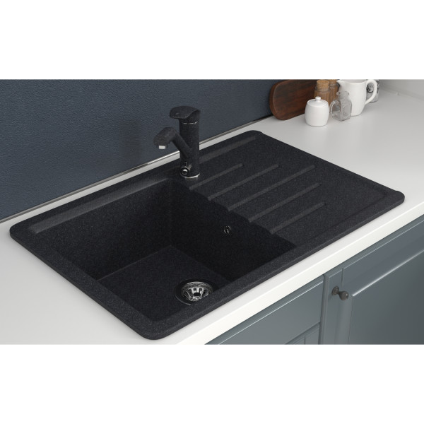 Мойка MIXLINE ML-GMS07 СТАНДАРТ с крылом, черный, 750*495*190мм (551115)