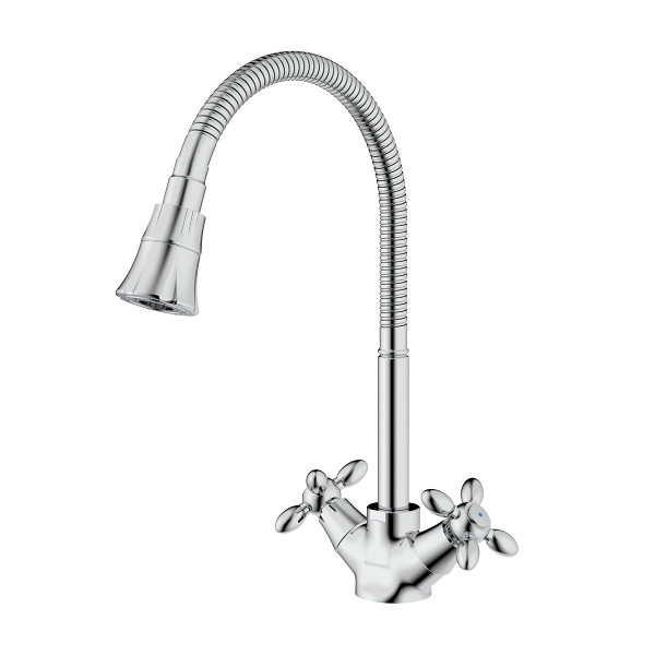 Смеситель DECOROOM DR53 для кухни с гибким поворотным изливом (DR53021)