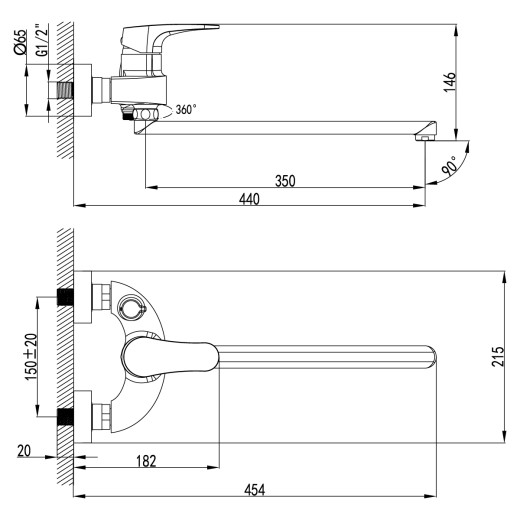 Смеситель для ванны Lemark Shift (LM4317C)