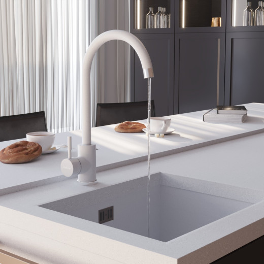 Смеситель для кухни MIXLINE ML-GS15 35к (341) молоко высок. излив (550694)