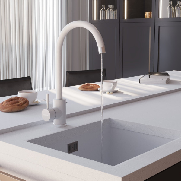Смеситель для кухни MIXLINE ML-GS15 35к (341) молоко высок. излив (550694)