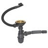Сифон MIXLINE 3 1/2*40 с прямоуг. переливом, с гофрой 40*40 PRO ЗОЛОТО (551691)