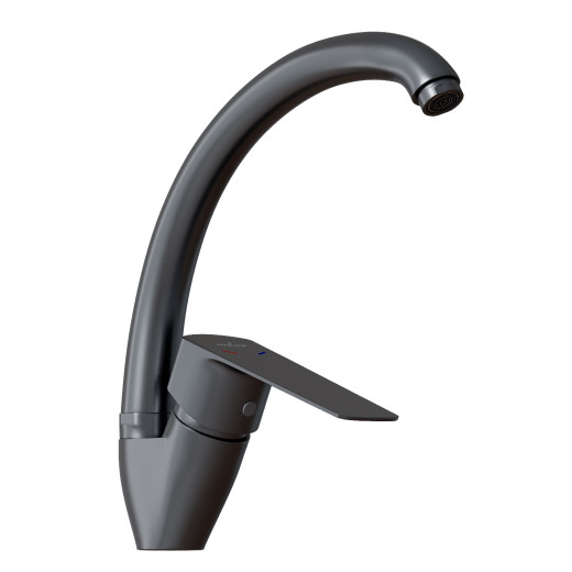 Смеситель для кухни 35k MIXLINE МЛ15-032(ML15-032GR) выс.излив б/отв бок п/гайку(без подводки)ГРАФИТ (556660)