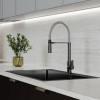 Смеситель для кухни 35k MIXLINE МЛНС-0402Г/MLSS-0402BL сер.гиб. излив магнит,п/гайку ЧЕРНЫЙ ГРАФИТ (556019)